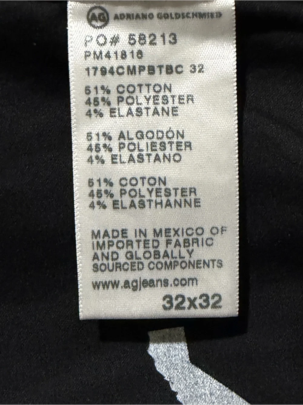 AG | Everett Slim Straight Leg Jeans Black 32X32